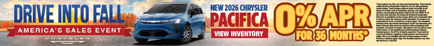 New 2026 Chrysler Pacifica 0% APR for 36 Months*