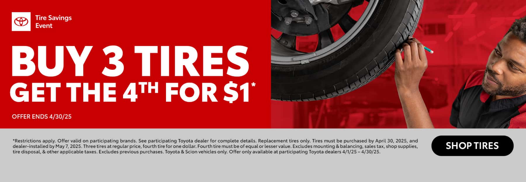 Buy 3 tires, get the 4th for $1 - Shop Tires