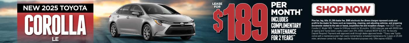 New 2025 Corolla LE 