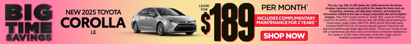 New 2025 Corolla LE 