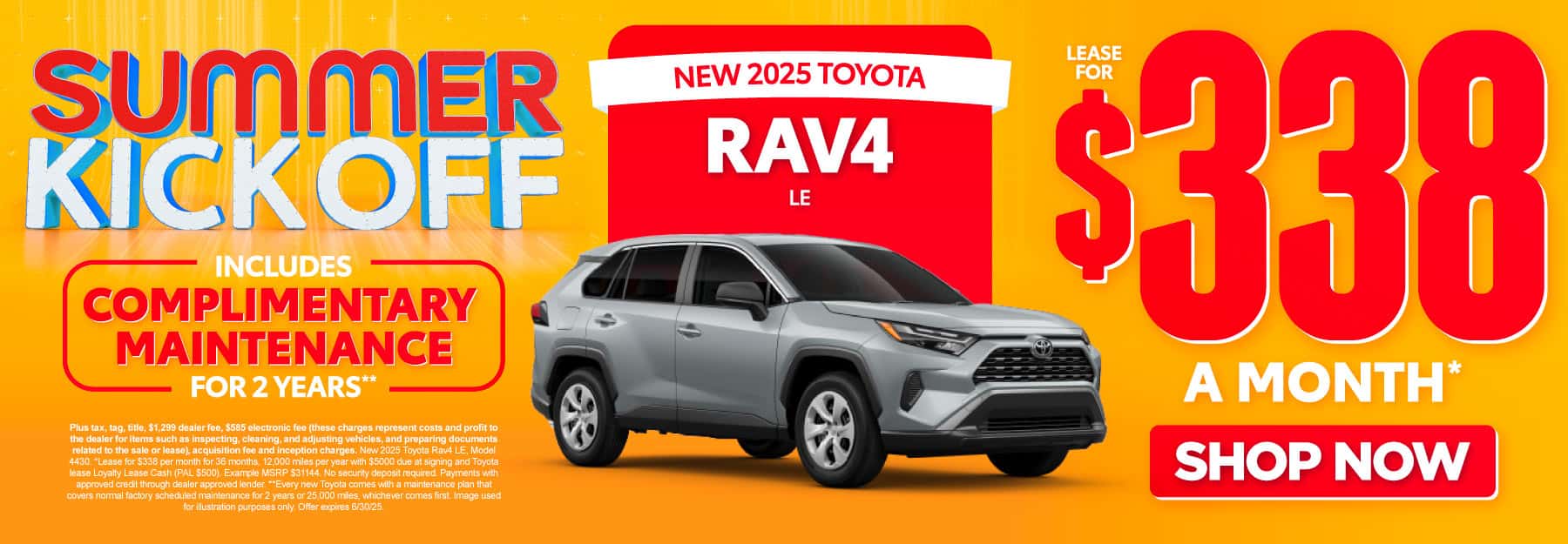 New 2025 Toyota RAV4 - Lease for $338/mo* - Shop Now