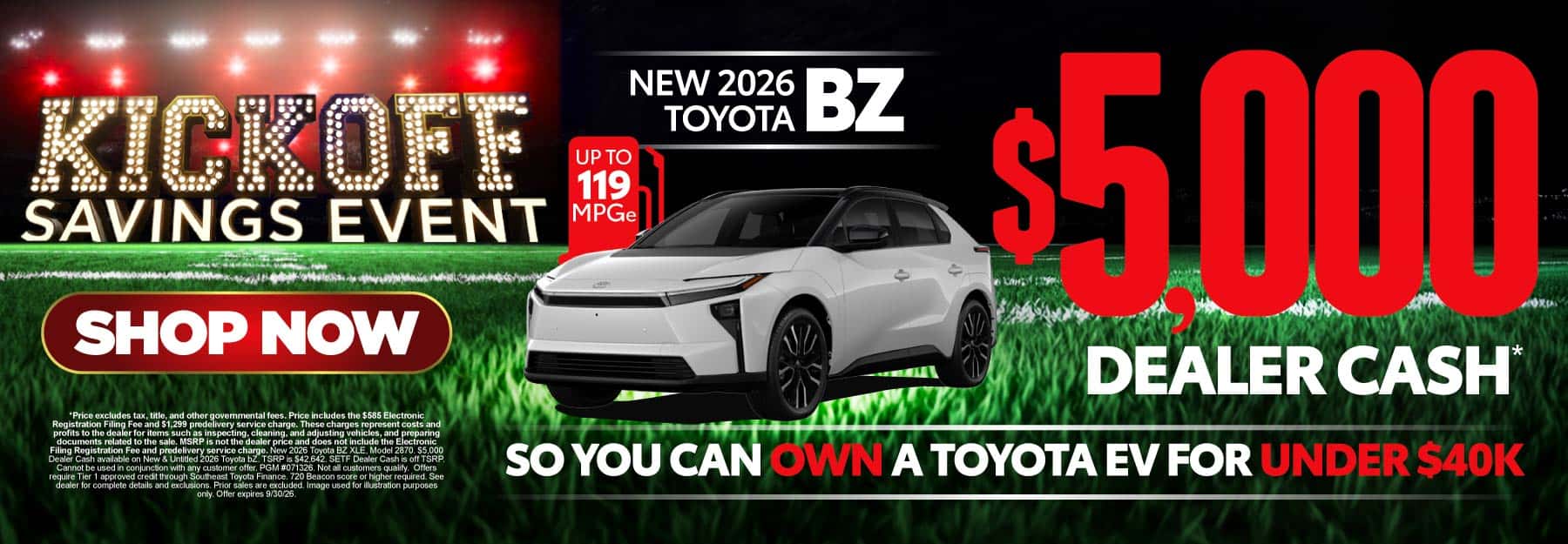 2026 Toyota BZ $5000 Dealer Cash*