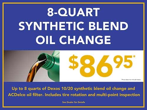 8 Qt. Synthetic Blend Oil Change