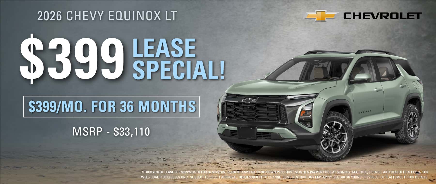2026 CHEVROLET EQUINOX $399 LEASE SPECIAL PAYMENT X 36