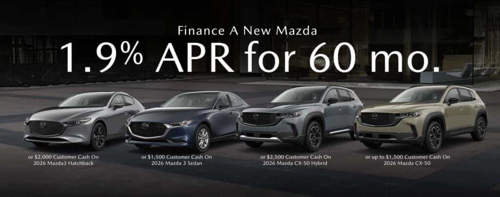 1.9% APR for up to 60 Months on Select Models