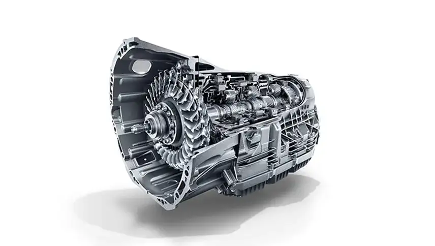 Cutaway of the 9G-TRONIC nine-speed automatic transmission.