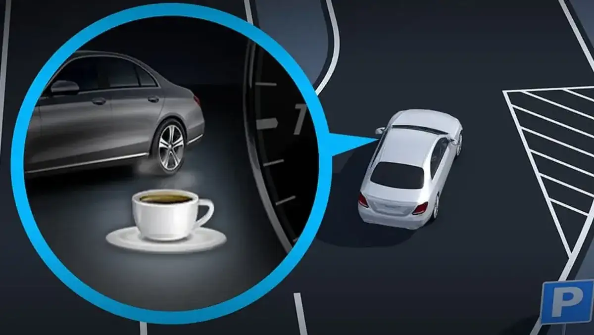 Instrument display showing the ATTENTION ASSIST&reg; drowsiness warning.