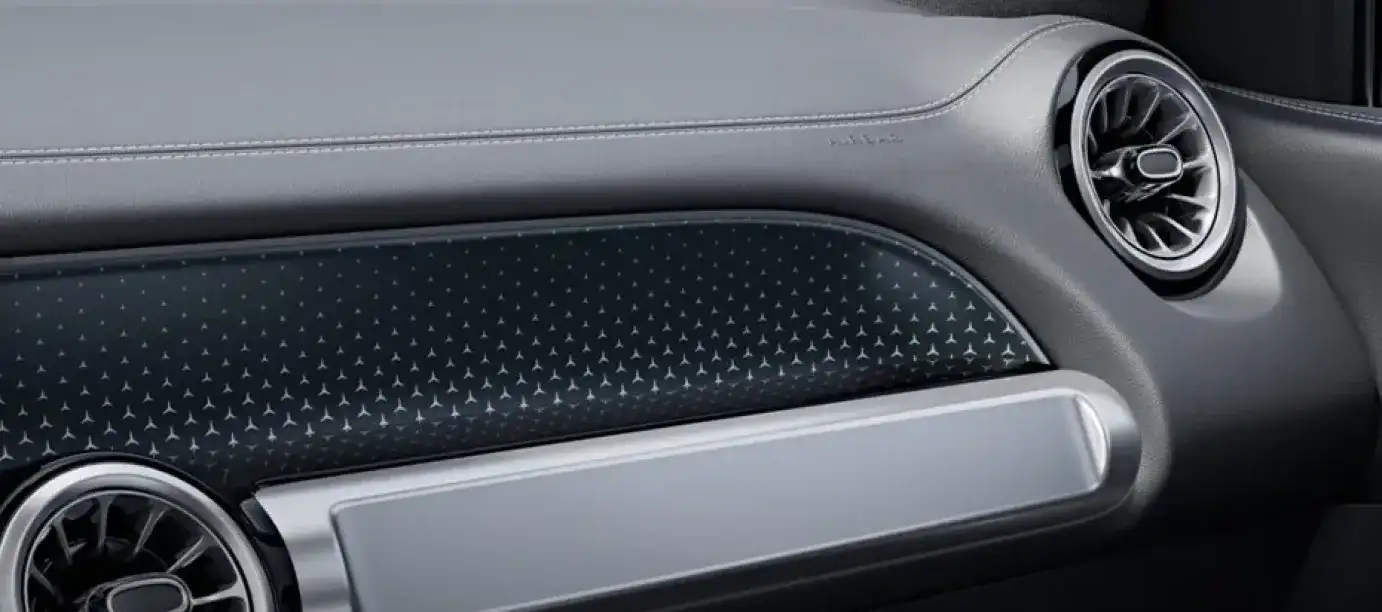 Star Pattern dashboard inlay beside a turbine-style air vent.