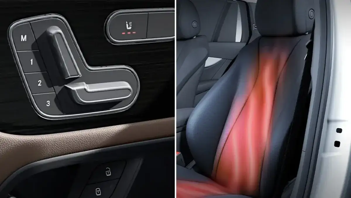Heated seat controls on the GLB centre display.