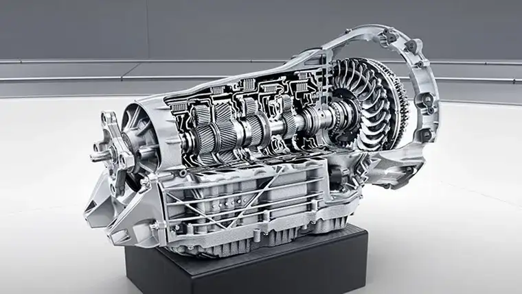 The 9G-TRONIC nine-speed automatic transmission fitted to the E 350 4MATIC Sedan.