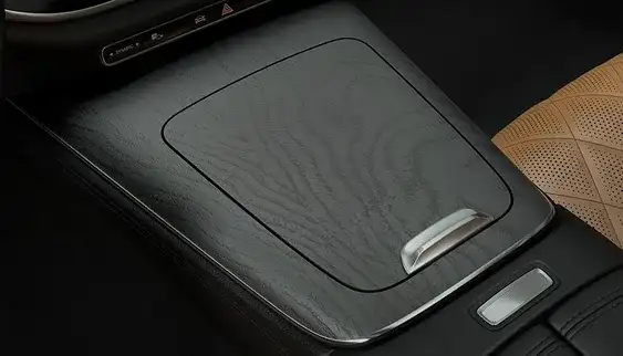 Natural Grain Black Ash wood trim on the E-Class center console.
