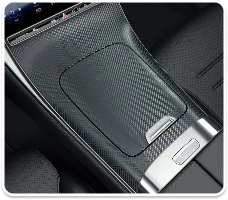 Wireless charging tray and centre console controls in the GLC.