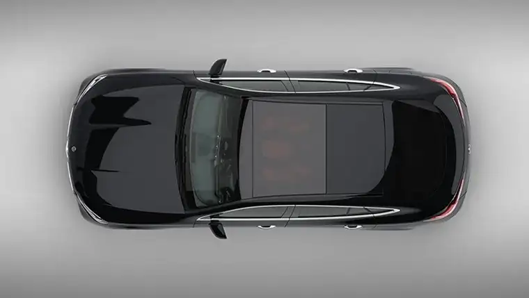 Overhead composed view of the GLC produced by the Surround View System cameras.
