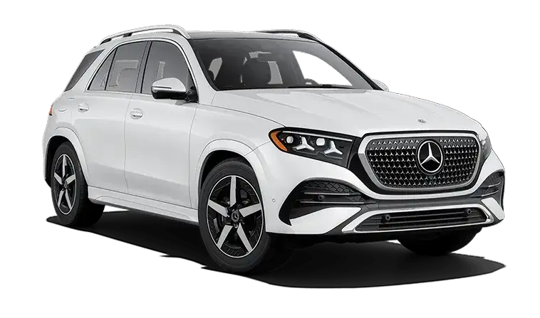 White GLE 450 4MATIC SUV in Pinnacle Trim, shown from a front three-quarter angle.