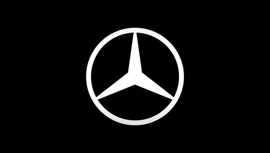 Mercedes-Benz Star logo on a black background.