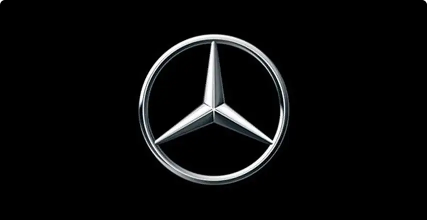Mercedes-Benz star emblem on a black background