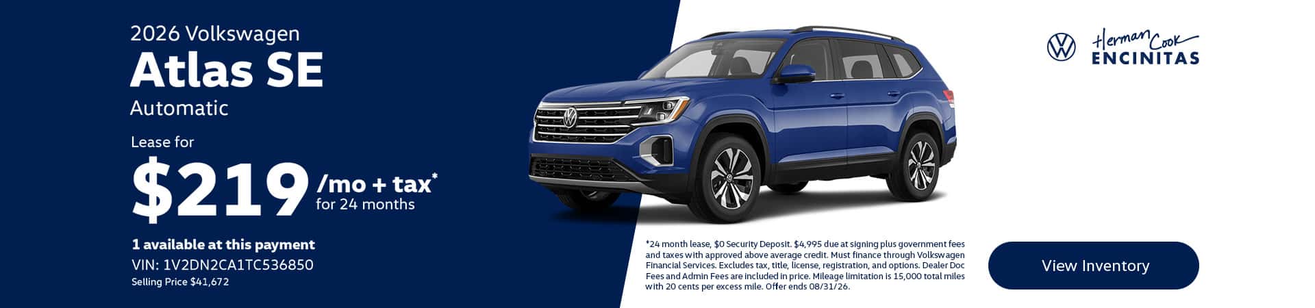 JUL2026_Slider_New_Volkswagen_Atlas_2026_Offer_Lease_1920x450_08-31-2026