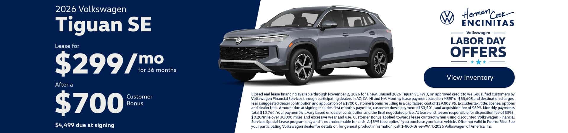 SEP2026_Slider_New_Volkswagen_Tiguan_2026_Offer_Bonus-Cash—Lease_1920x450_11-02-2026