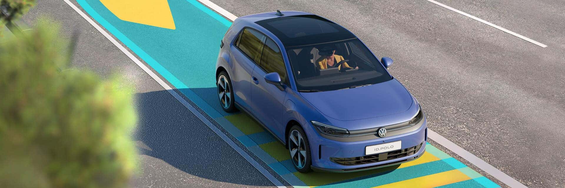 volkswagen iq.drive driving down an expressway