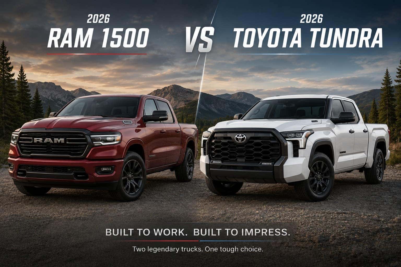 2026 Ram 1500 compared with the 2026 Toyota Tundra