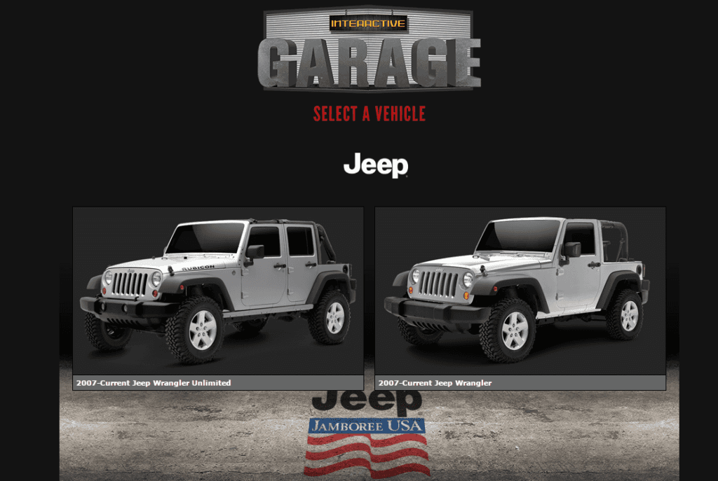 Virtually Modify Your Jeep with Interactive Garage