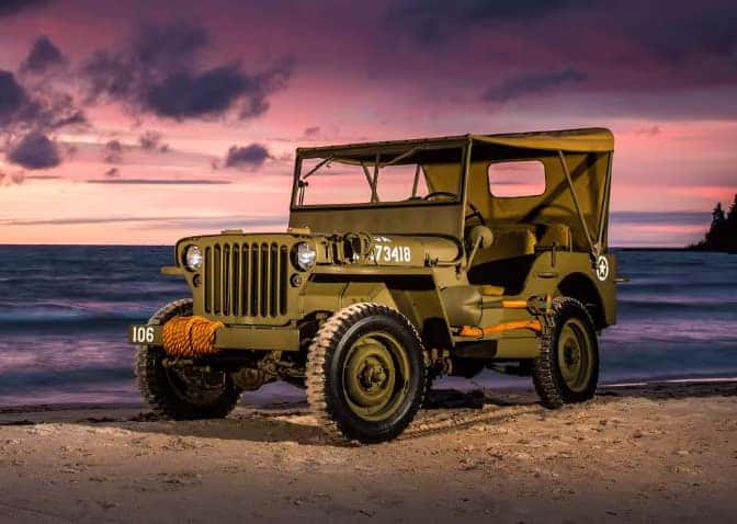 Green Jeep Willys MB 1940s