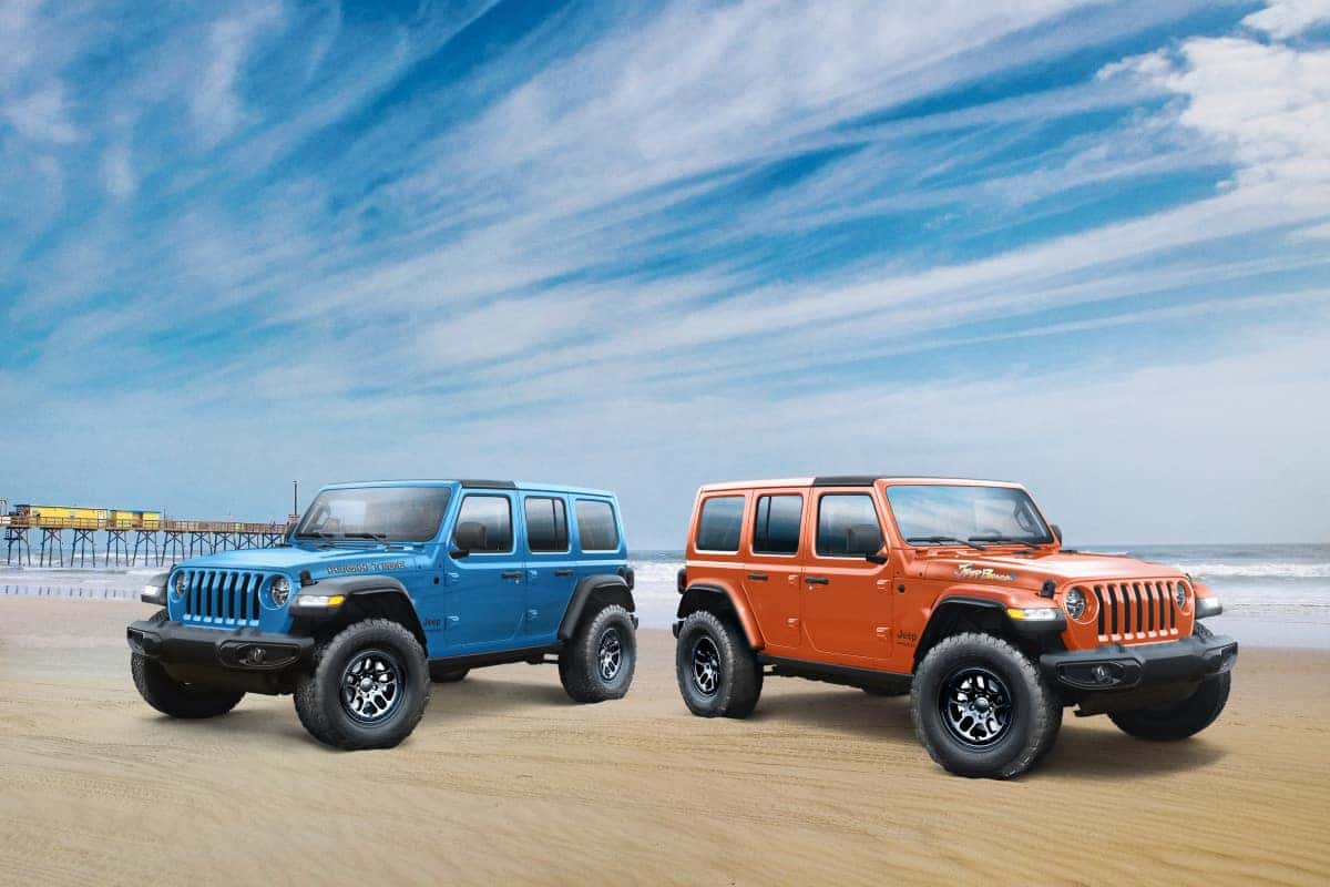 Blue and Orange Jeep Wrangler 2023
