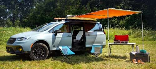 Arktos Chrysler Pacifica Grizzly Peak concept camp setup 2025