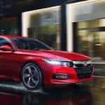 Red 2019 Honda Accord Leaving Trails