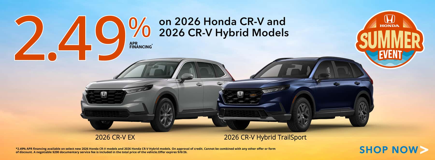 2026 CR-V and CR-V Hybrid APR Offer