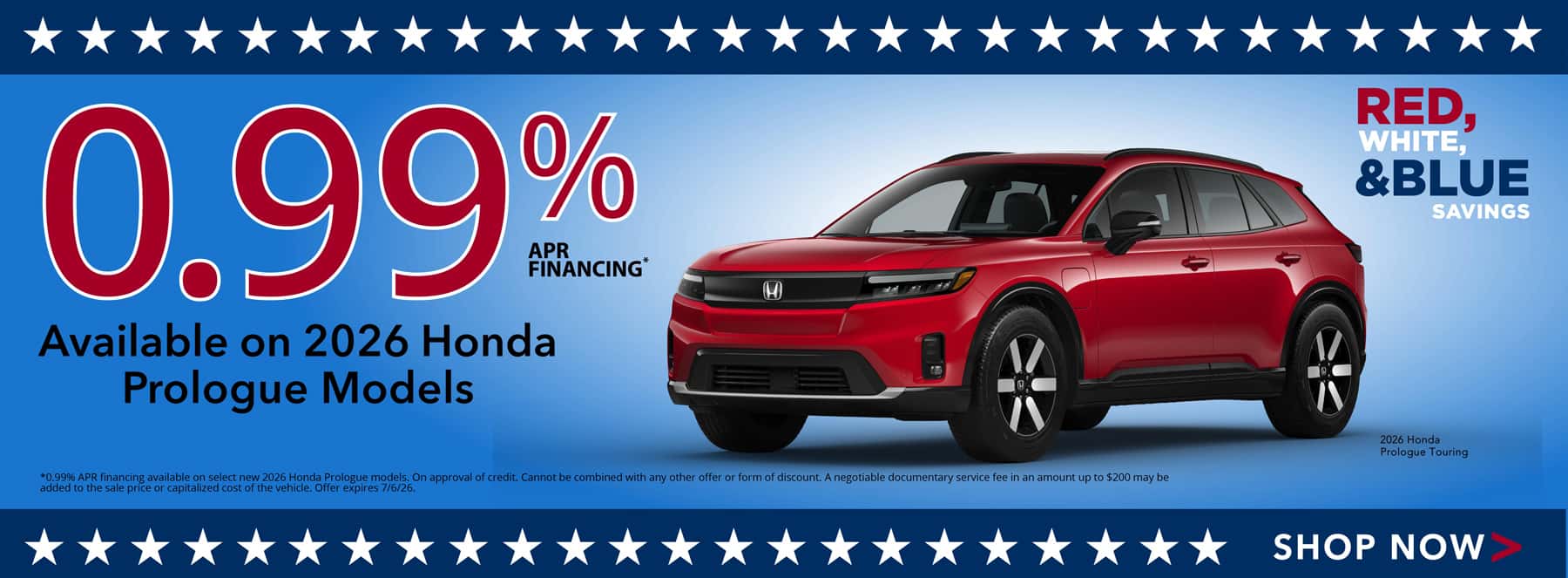 Honda Prologue APR Offer