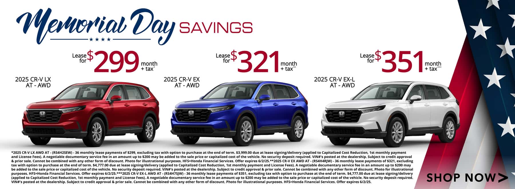 Memorial Day CR-V Leases