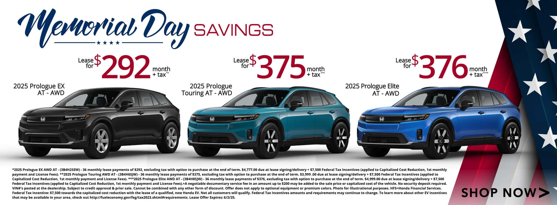 Prologue Memorial Day Leases