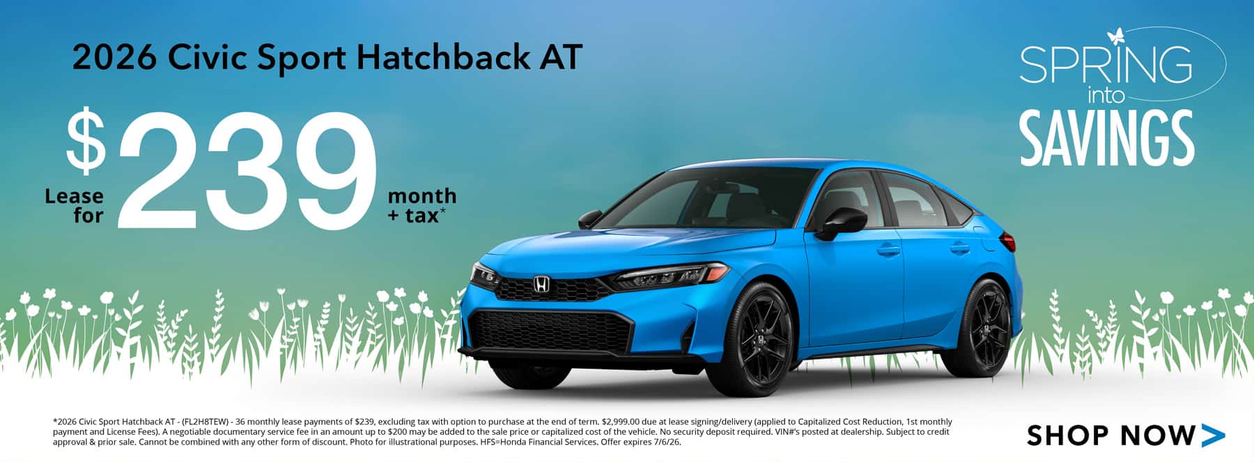 2026 Civic Sport Hatchback Lease