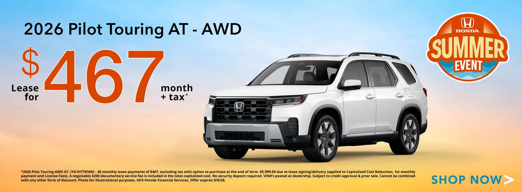 2026 Honda Pilot Lease Offer