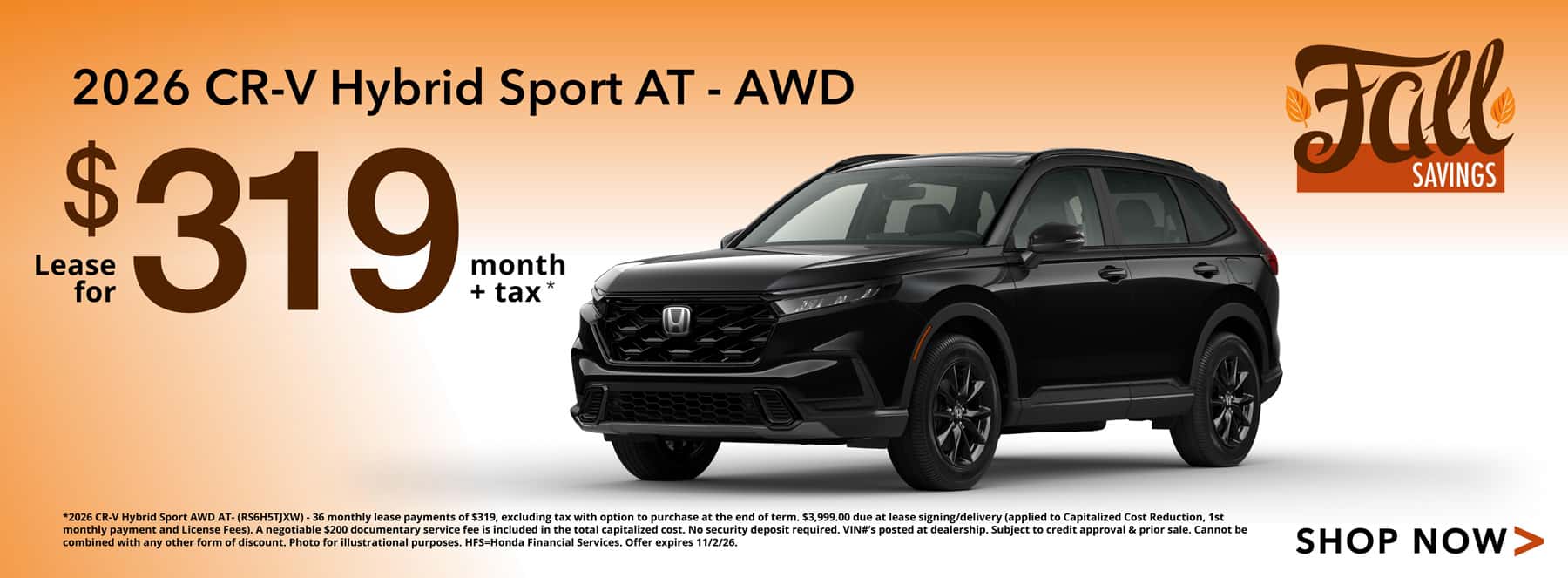 2026 CR-V Hybrid Lease Offer