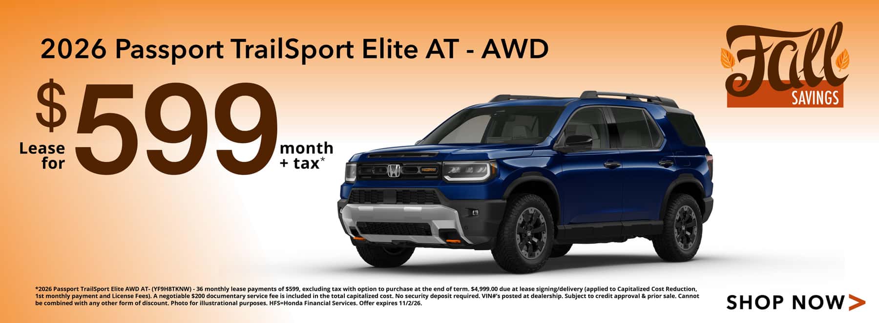 2026 Honda Passport Lease Offer