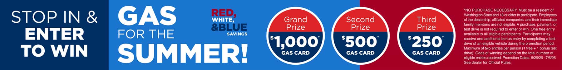 Enter To Win Gas For The Summer
