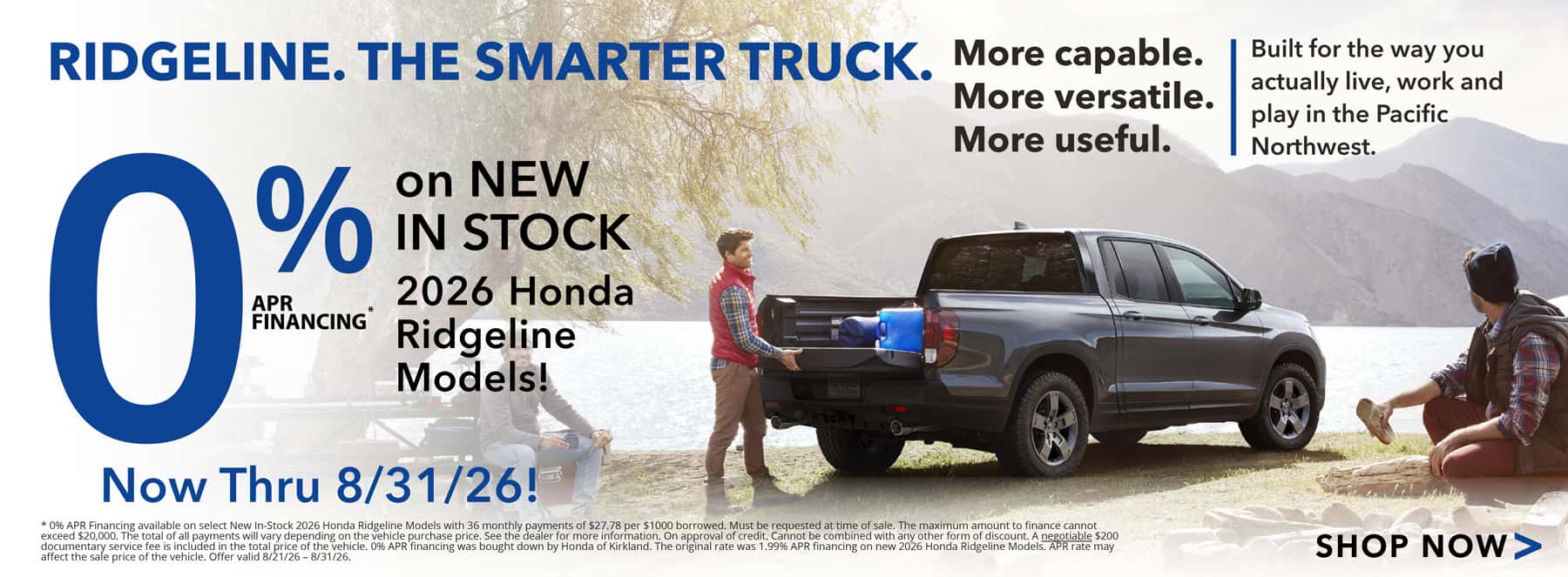 2026 Honda Ridgeline - 0% APR Financing Available