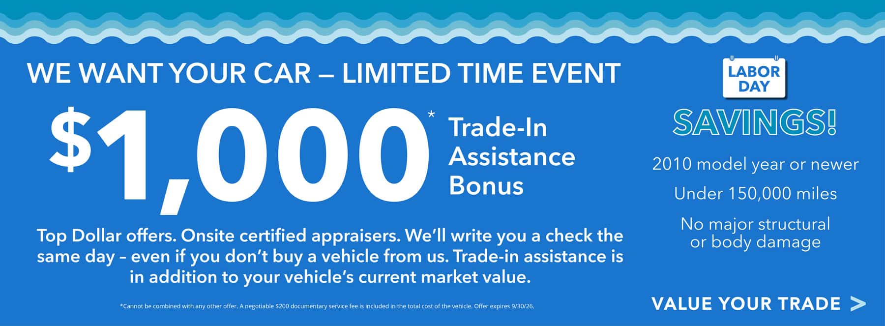 $1000 Trade-in Assistance Bonus