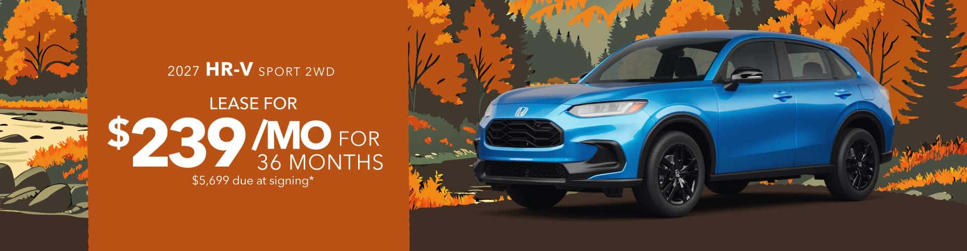 2027 Honda HR-V Sport 2WD: Lease for $239/month for 36 months*