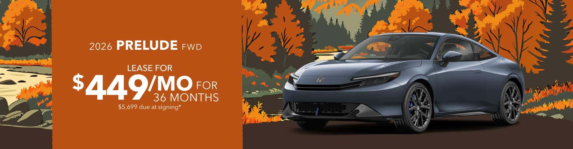 2026 Honda Prelude . FWD: Lease for $449/month for 36 months*