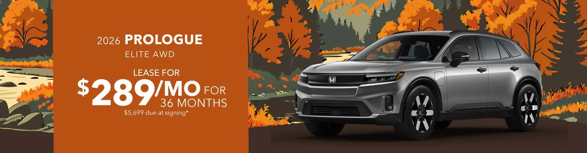 2026 Honda Prologue Elite AWD: Lease for $289/month for 36 months*