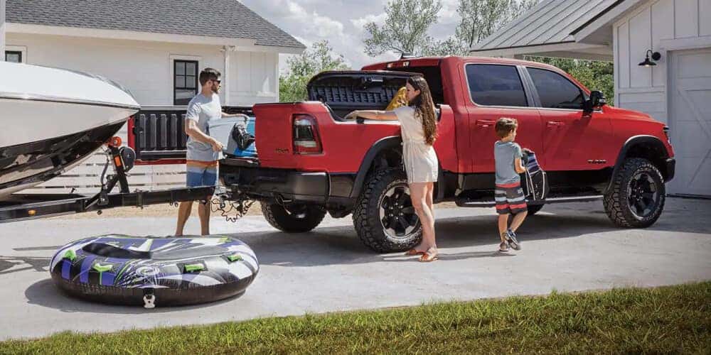 2020 RAM 1500 ready to tow a boat
