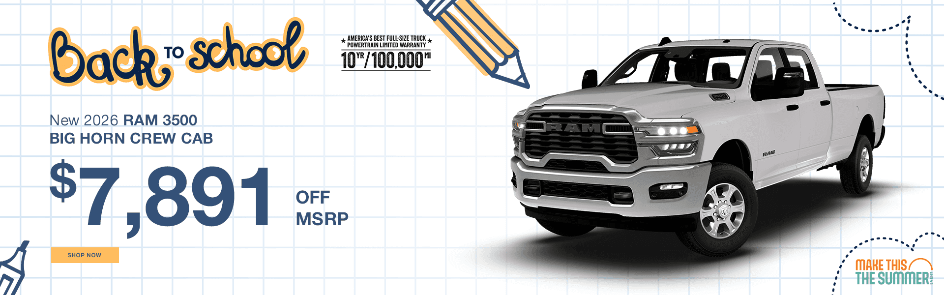 New 2026 RAM 3500 BIG HORN CREW CAB