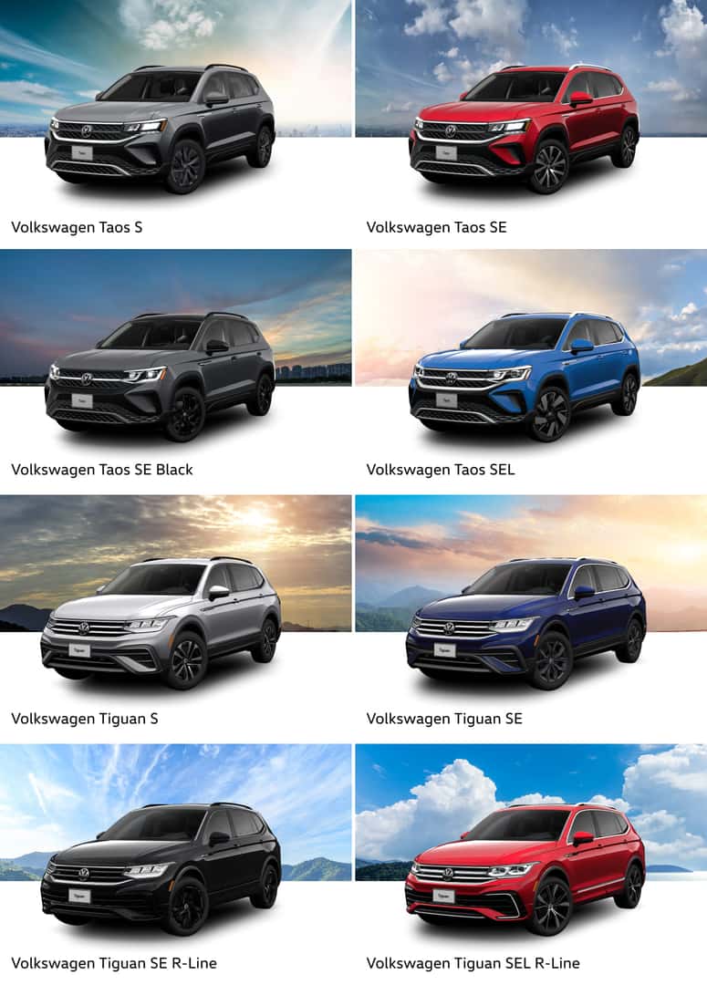 VW Taos vs. Tiguan Trims & Features