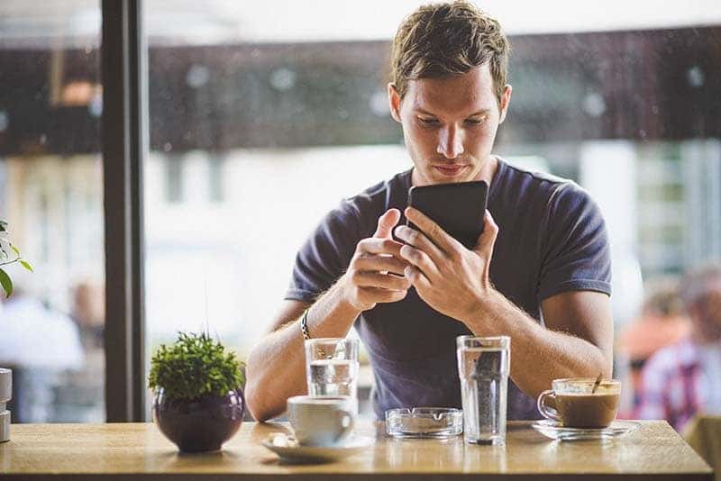 Man checking cellphone
