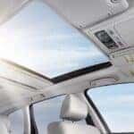 Blue sky shining through moonroof