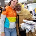 Two women hugging