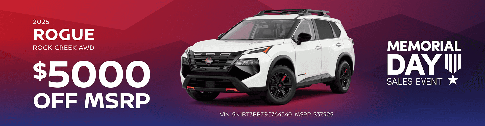 2025 Rogue Rock Creek AWD: Get $5,000 off MSRP